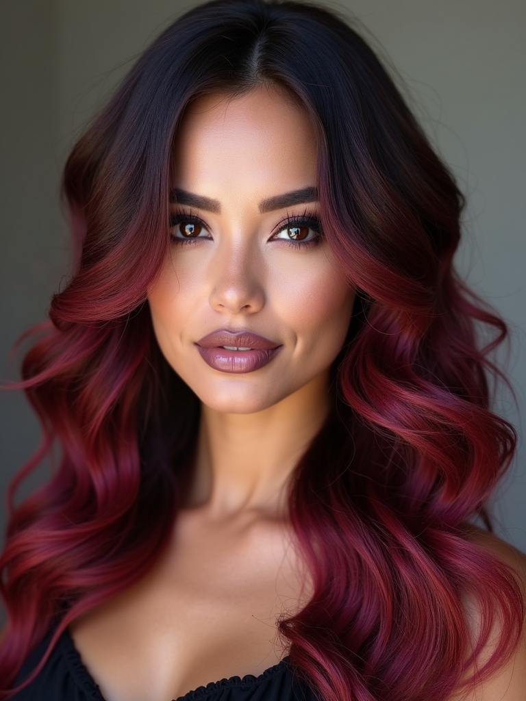 chocolate cherry hair elegance