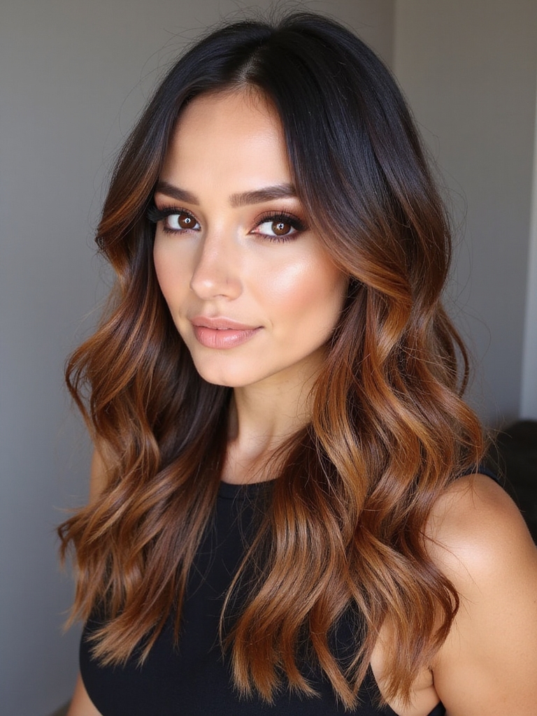 cozy warm balayage color