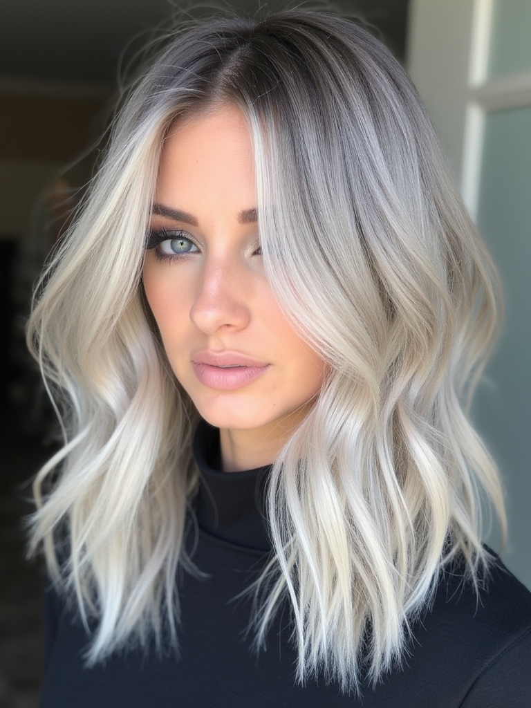 dimensional ash blonde balayage