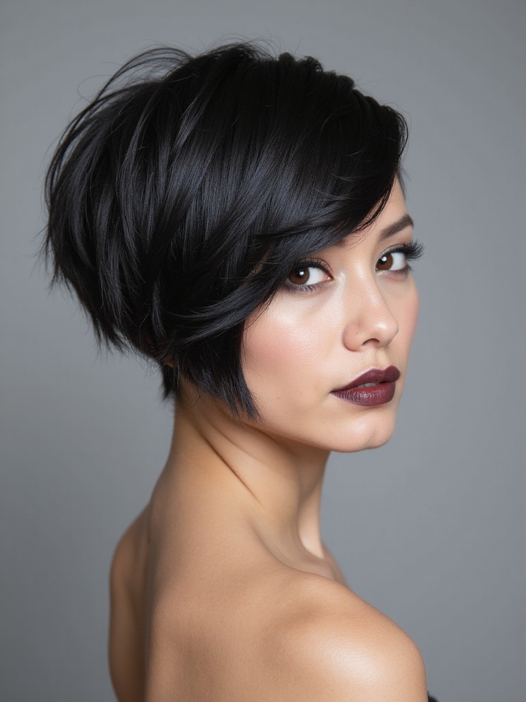 edgy chic asymmetrical hairstyle