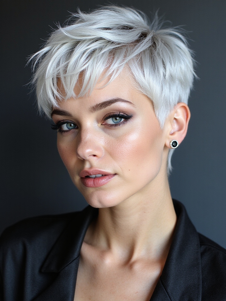 effortless wispy platinum pixie