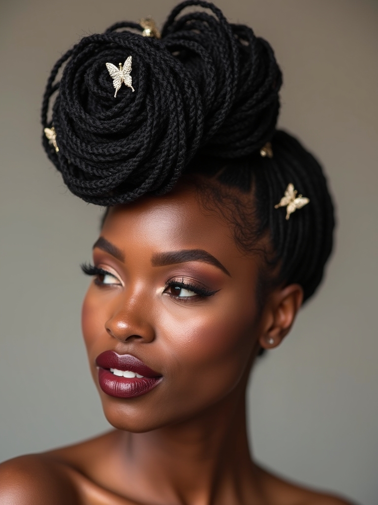 elegant butterfly bun styling