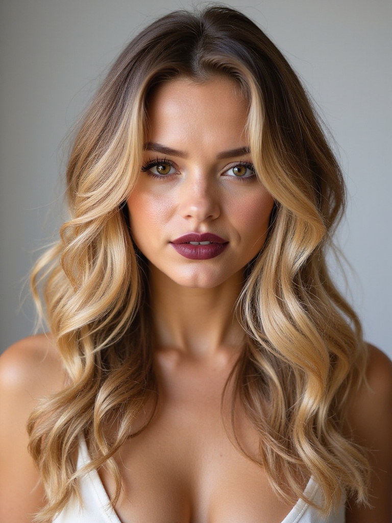 elegant honey blonde waves