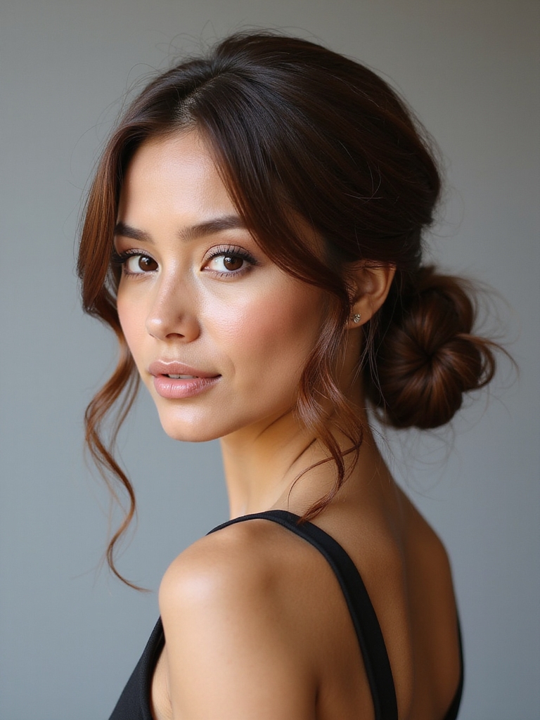 elegant low twisted bun