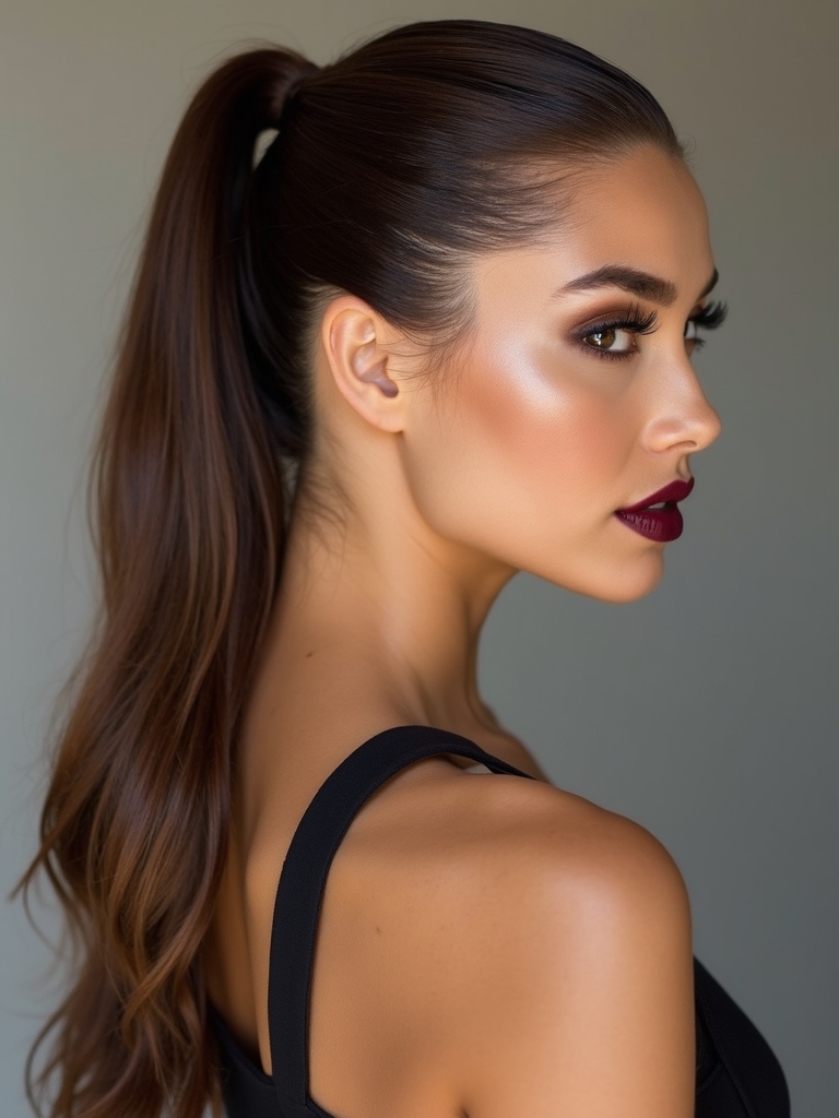 elegant polished sleek ponytail