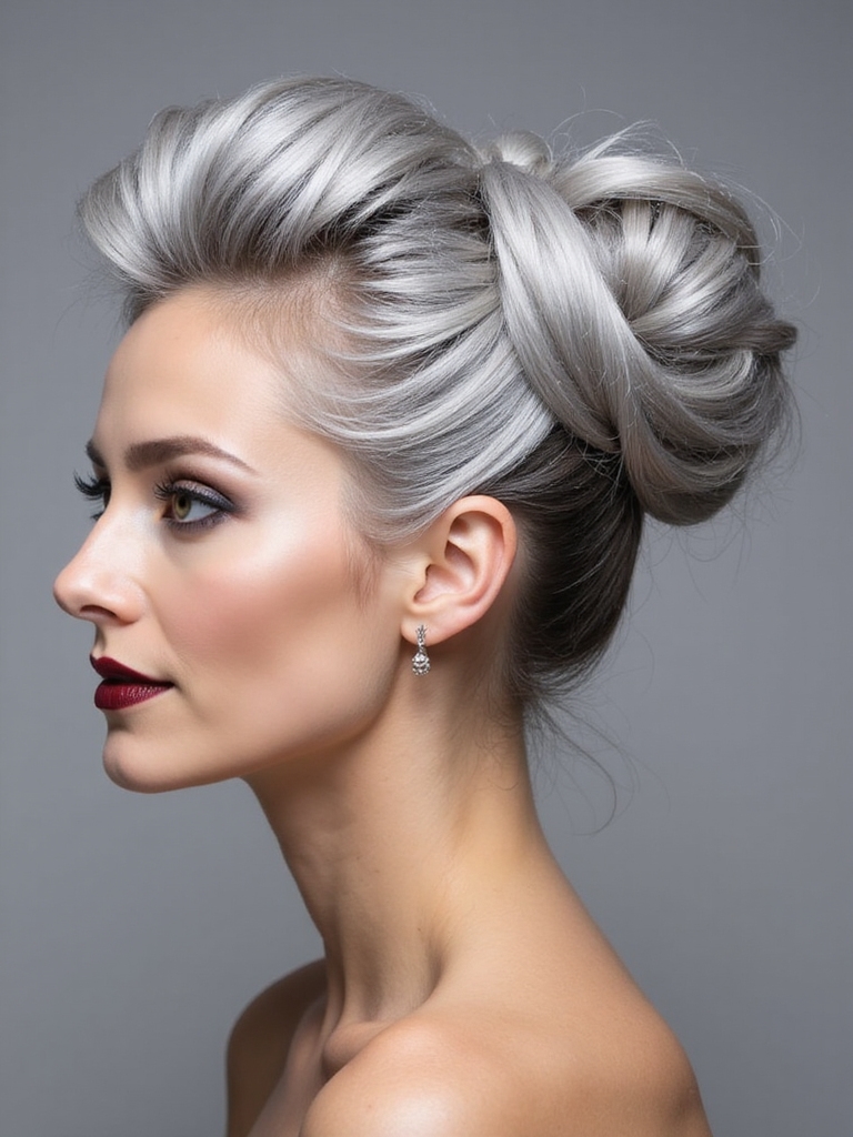 elegant silver updo elegance