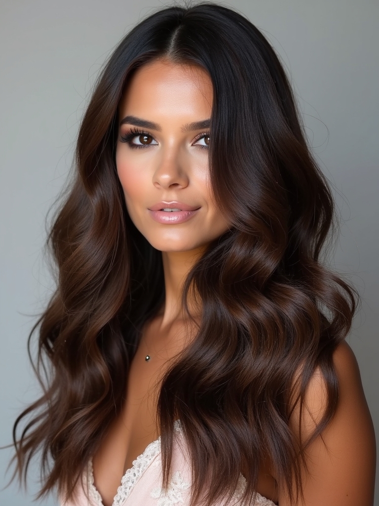 enhancing dark hair elegance