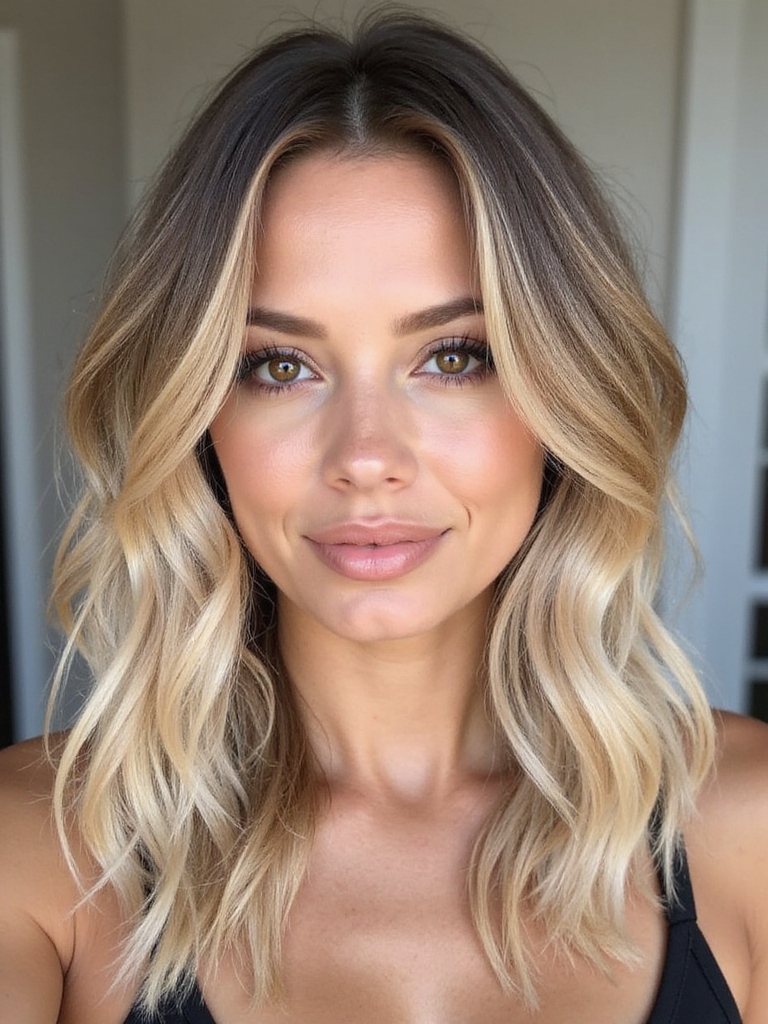 face framing blonde highlights enhance