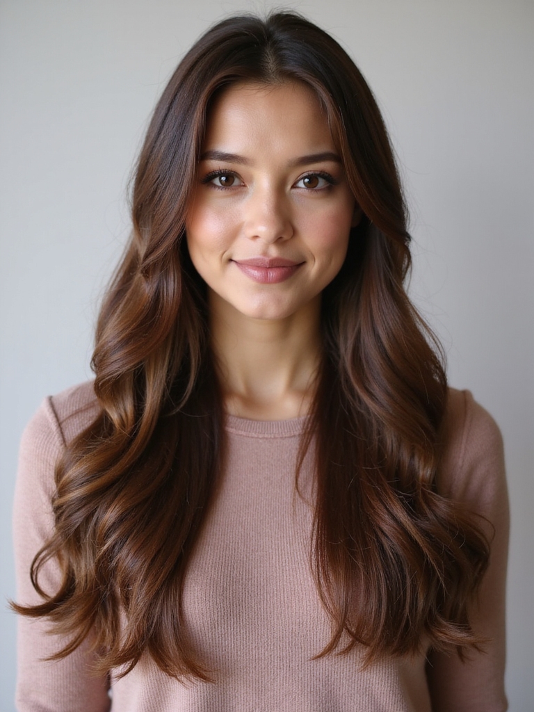 glossy straight hair technique