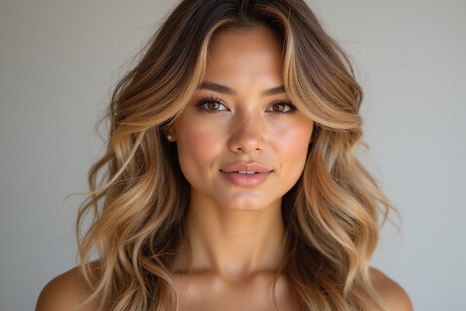 glowingly highlighted dirty blonde