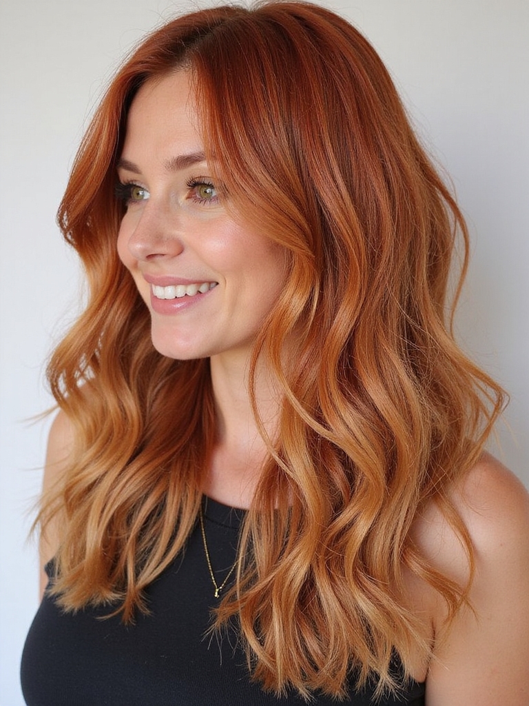 highlighted red hair care