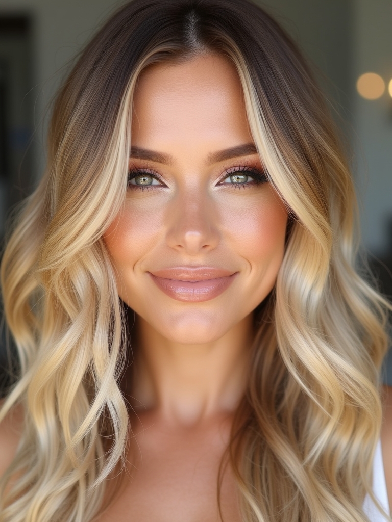 honey blonde layered hairstyle