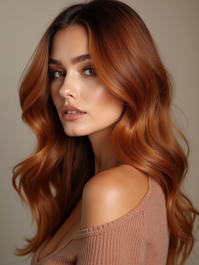 honeyed auburn autumn elegance