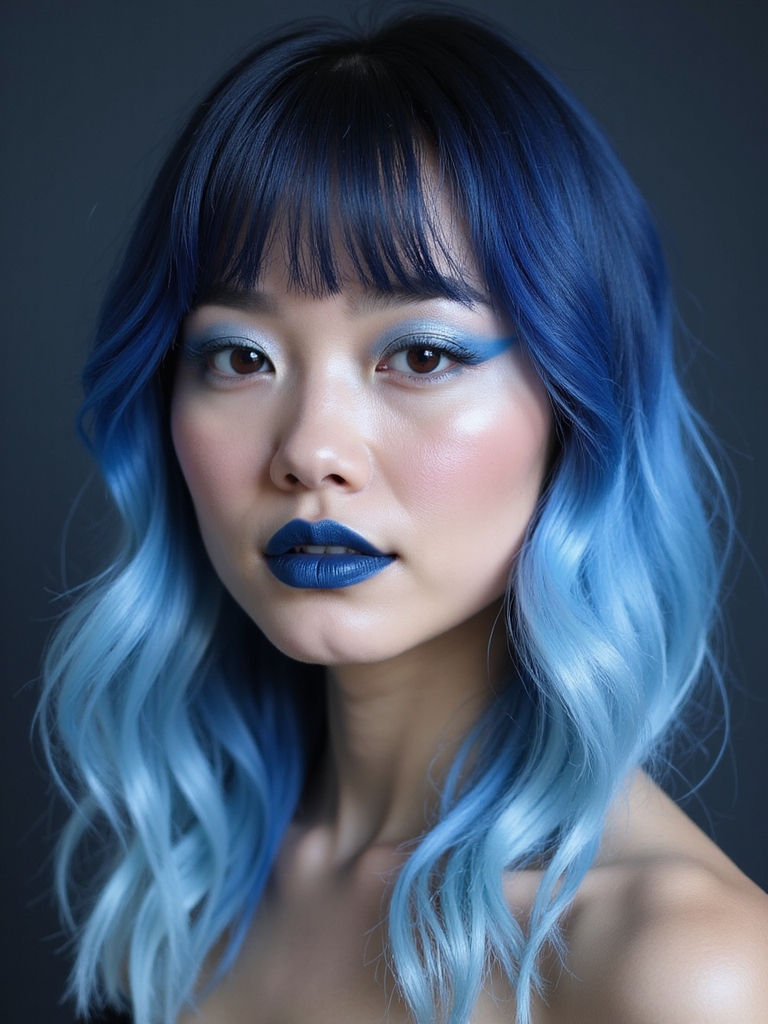 ice blue hair tips