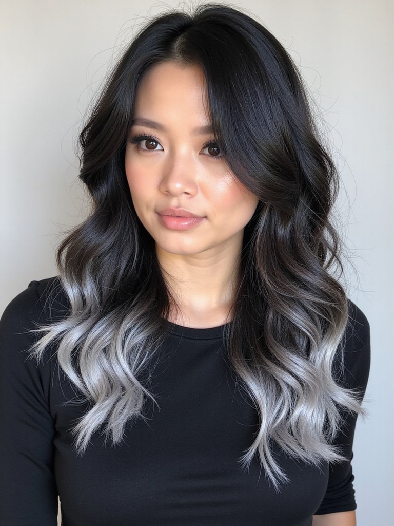 icy platinum streaks hairstyle