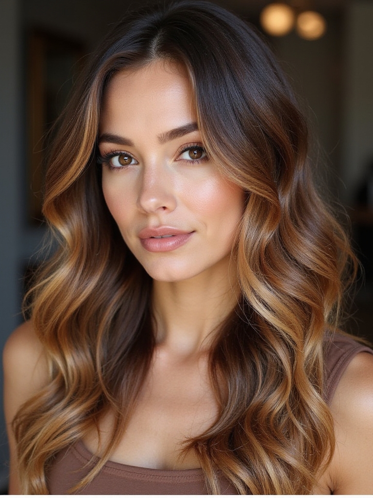 luminous honey highlighted tresses