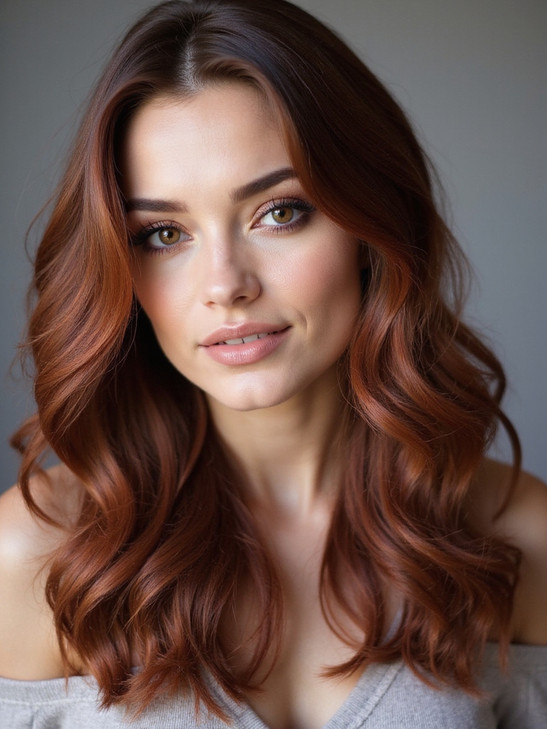 metallic dark copper hair