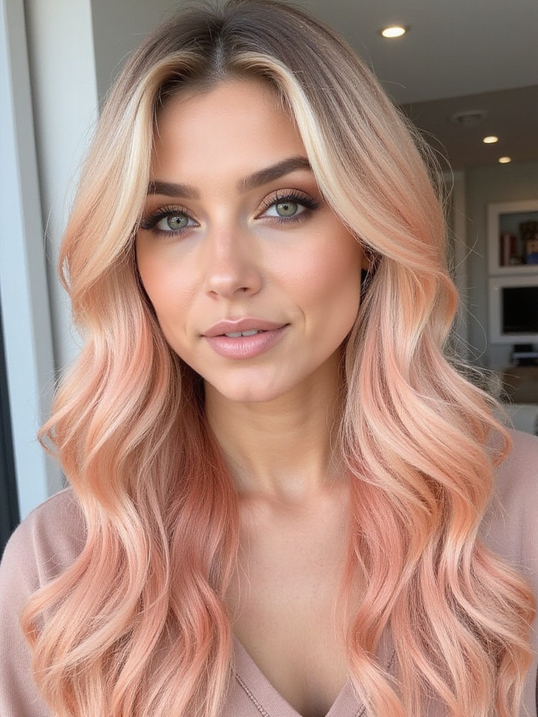 peach blonde pastel hair
