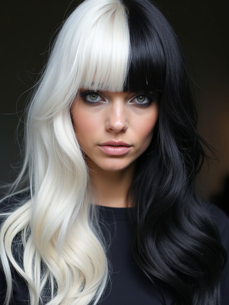platinum and charcoal hair fusion