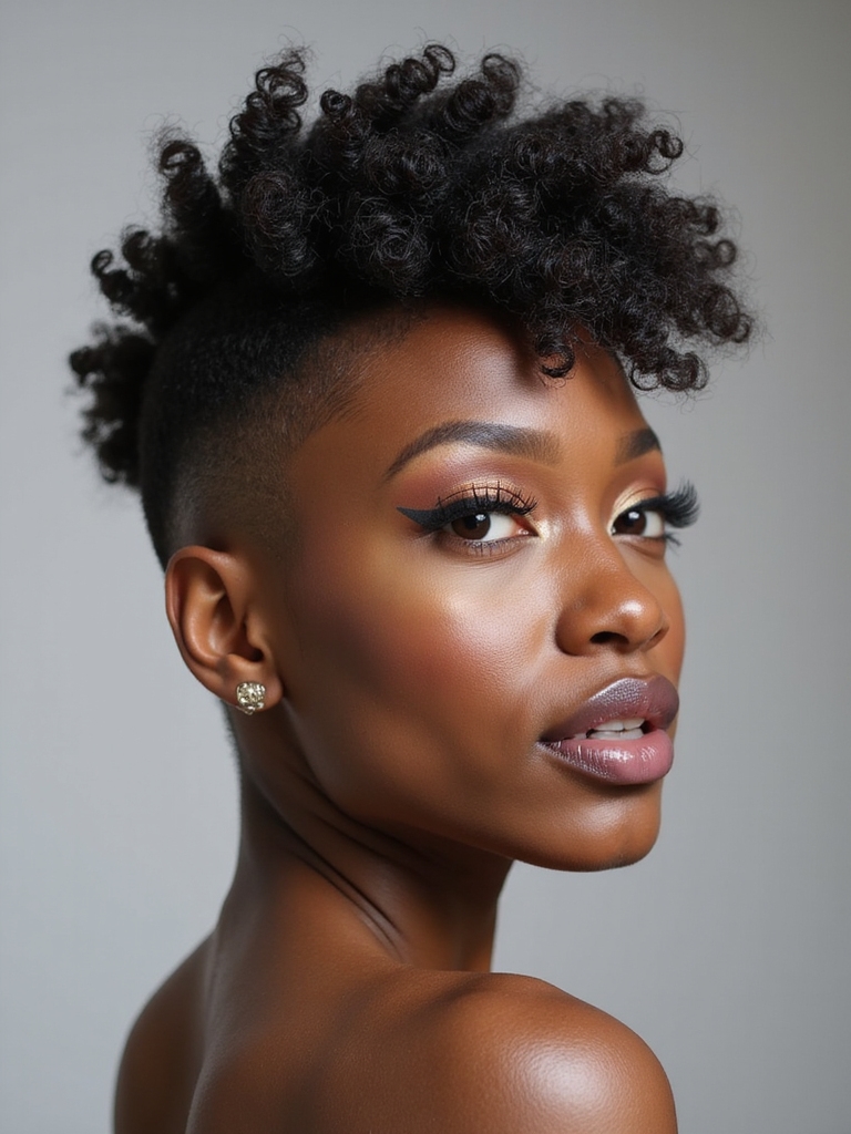 playful curly taper hairstyle