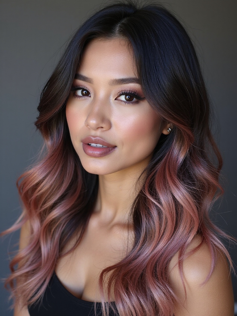 rose gold hair accents