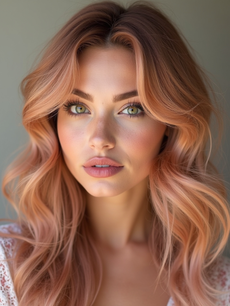 rose gold strawberry hair
