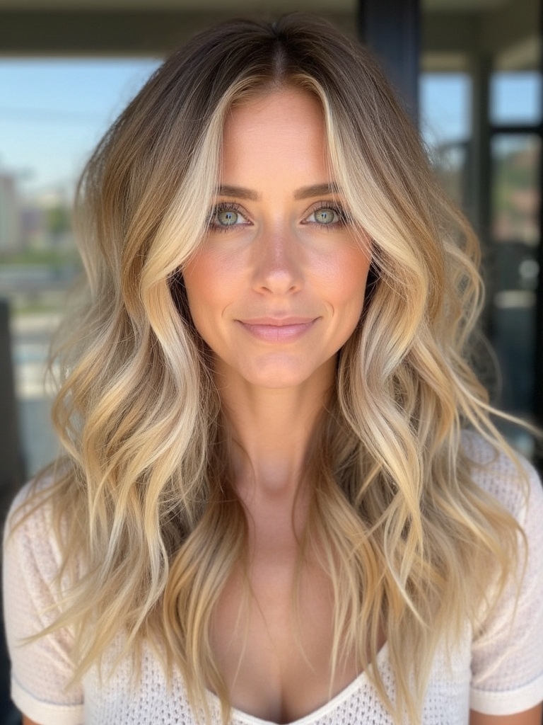 sandy blonde beachy waves