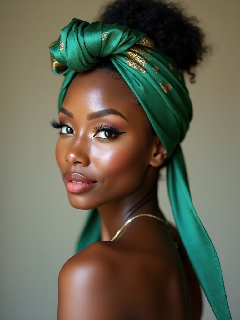 scarf wrapped chic bun