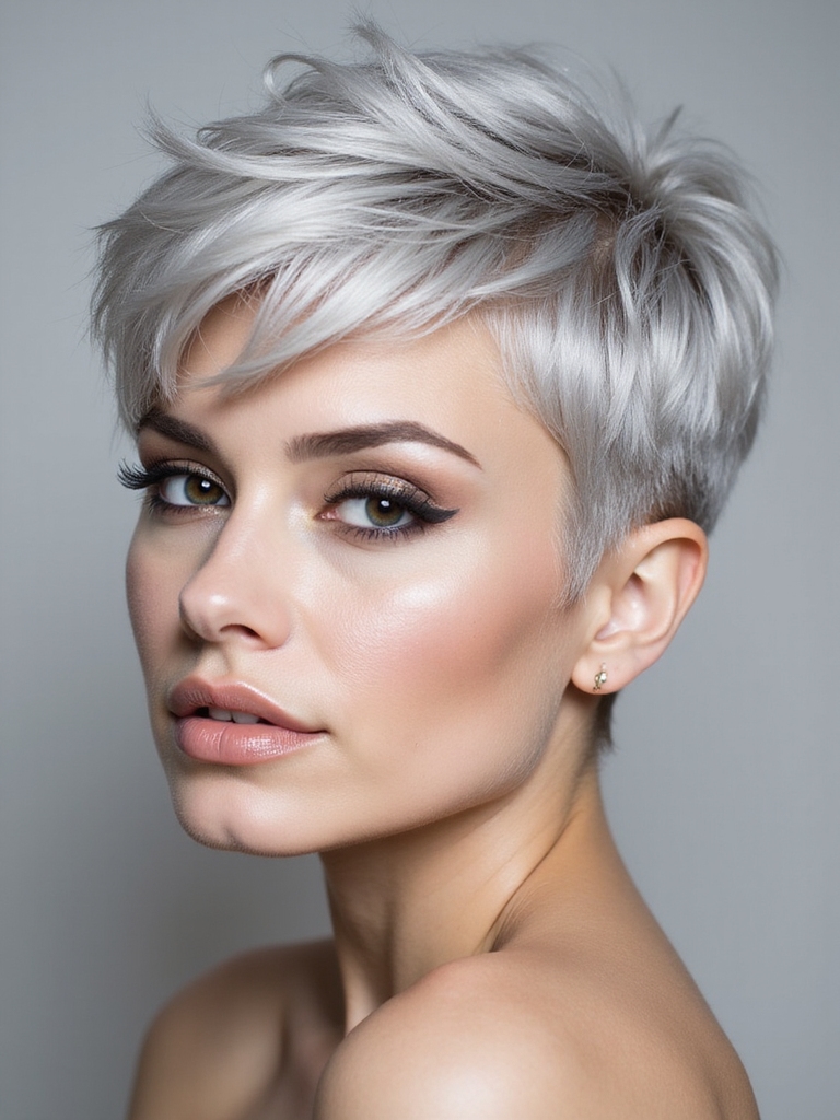 silver pixie cut elegance