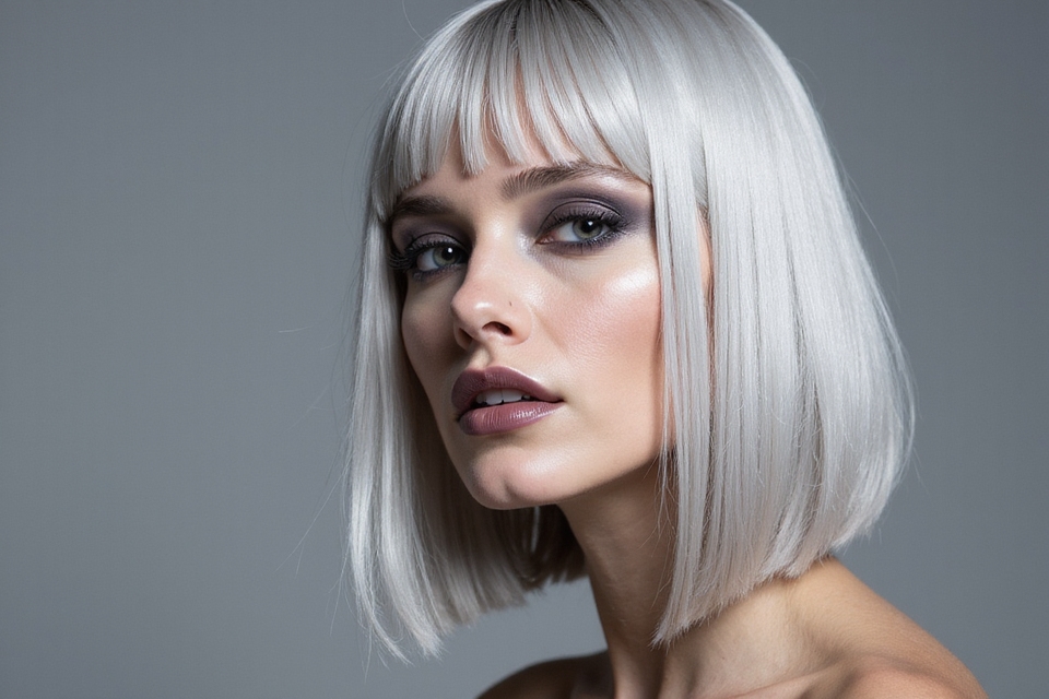 sleek and striking silver hairstyles