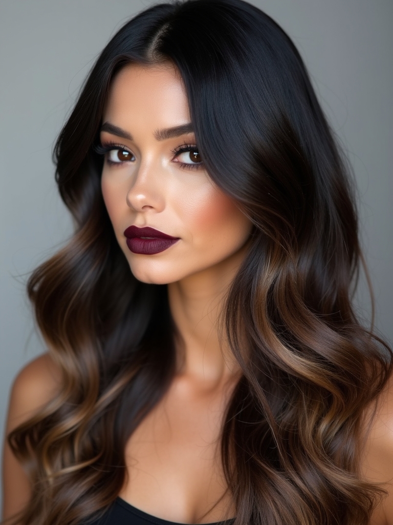 smoky brown hair highlights