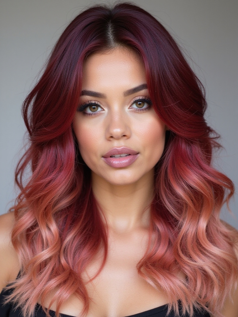 soft cherry red ombre