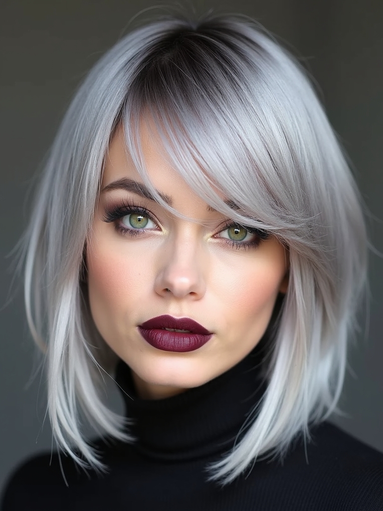 stylish silver bob hairstyle