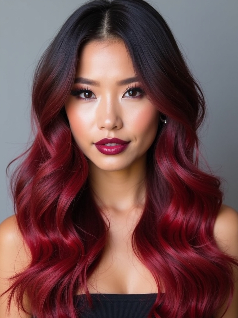 subtle cherry balayage elegance