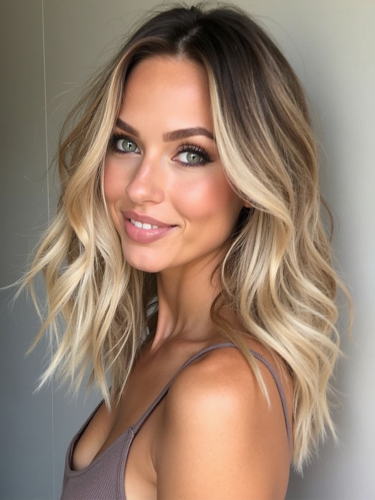 sun kissed blonde hair highlights