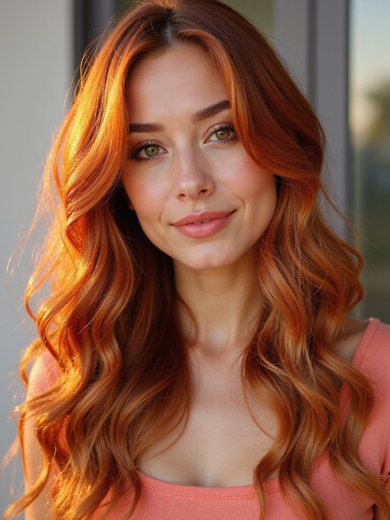sun kissed ginger hair highlights