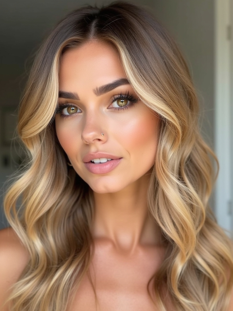 sun kissed honey blonde highlights