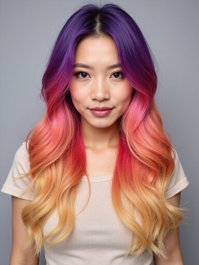 sunset ombre hair colors