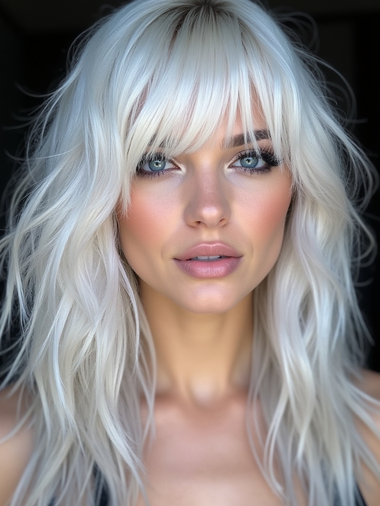timeless platinum layered hairstyle