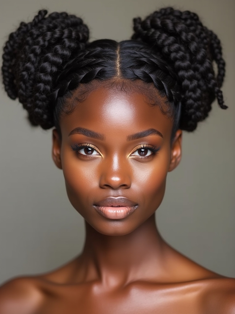 twisted space buns style