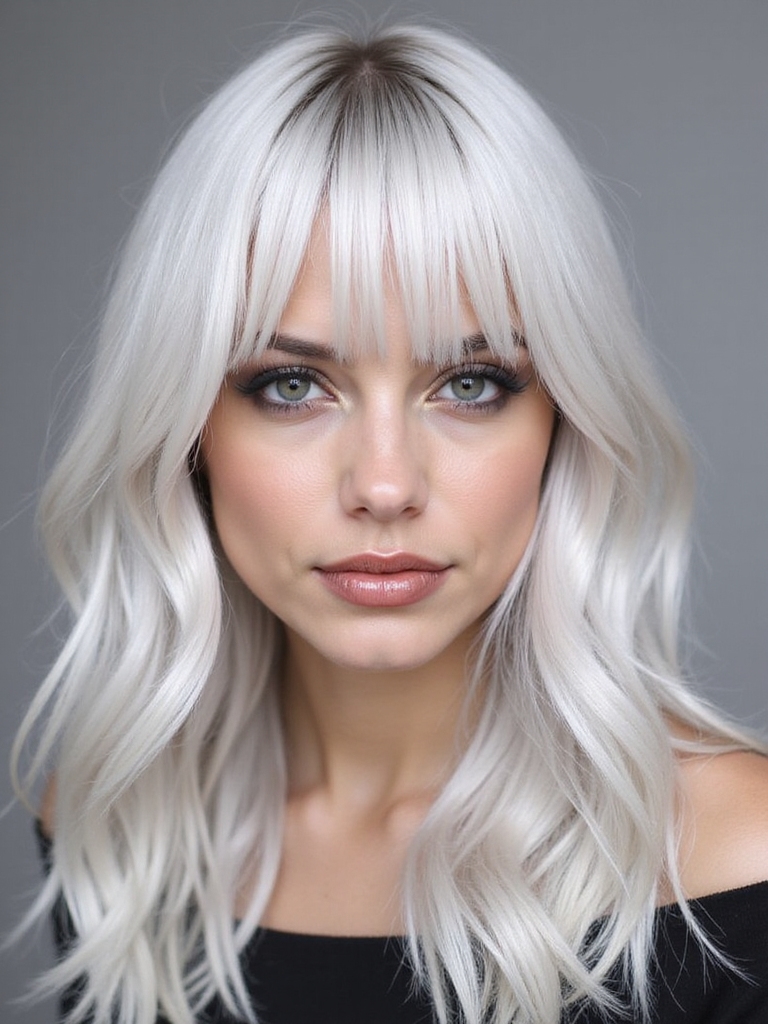 versatile platinum curtain bangs