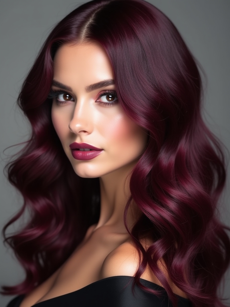 vibrant burgundy hair transformation