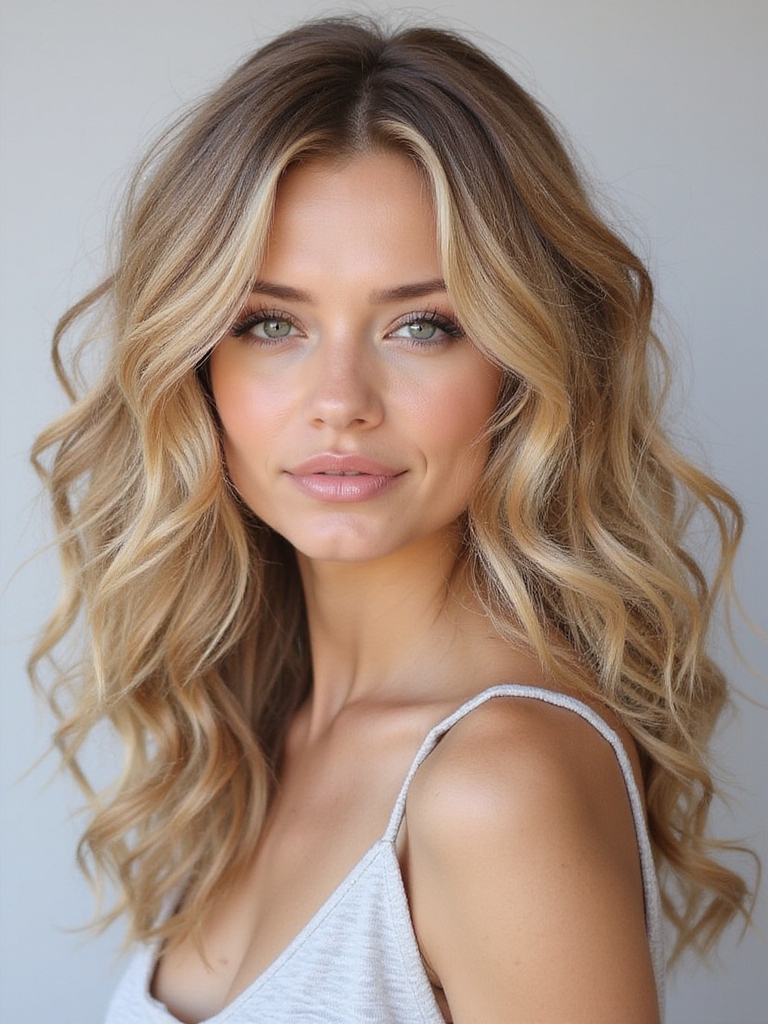 vibrant champagne blonde curls
