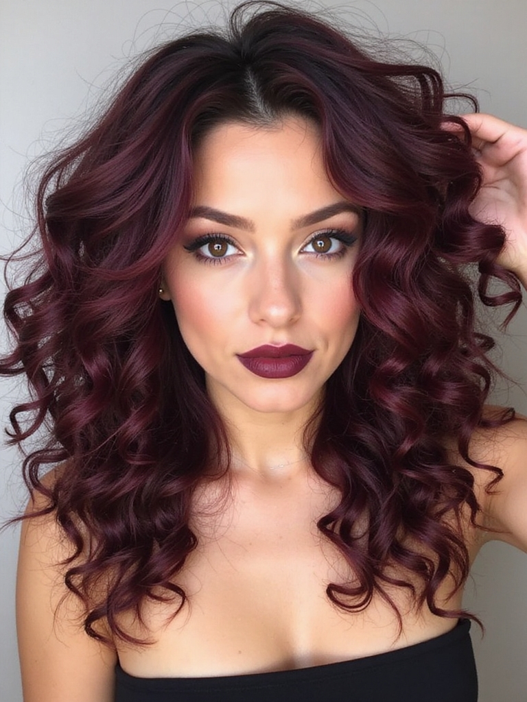 vibrant cherry cola curls