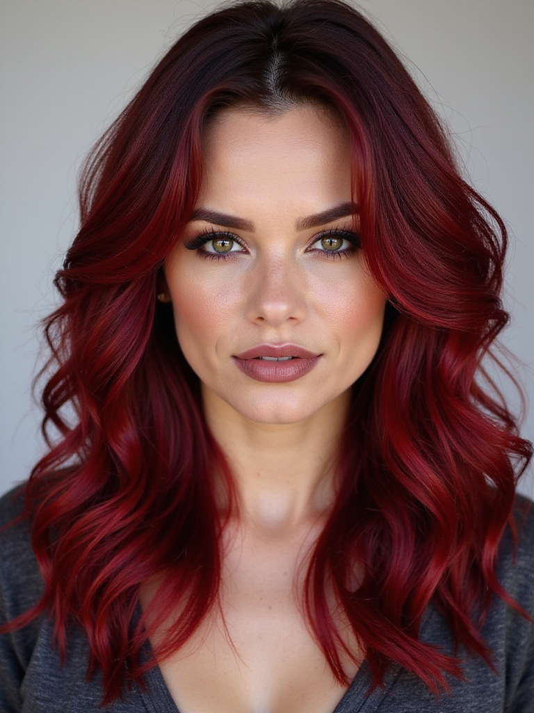 vibrant cherry red underlights