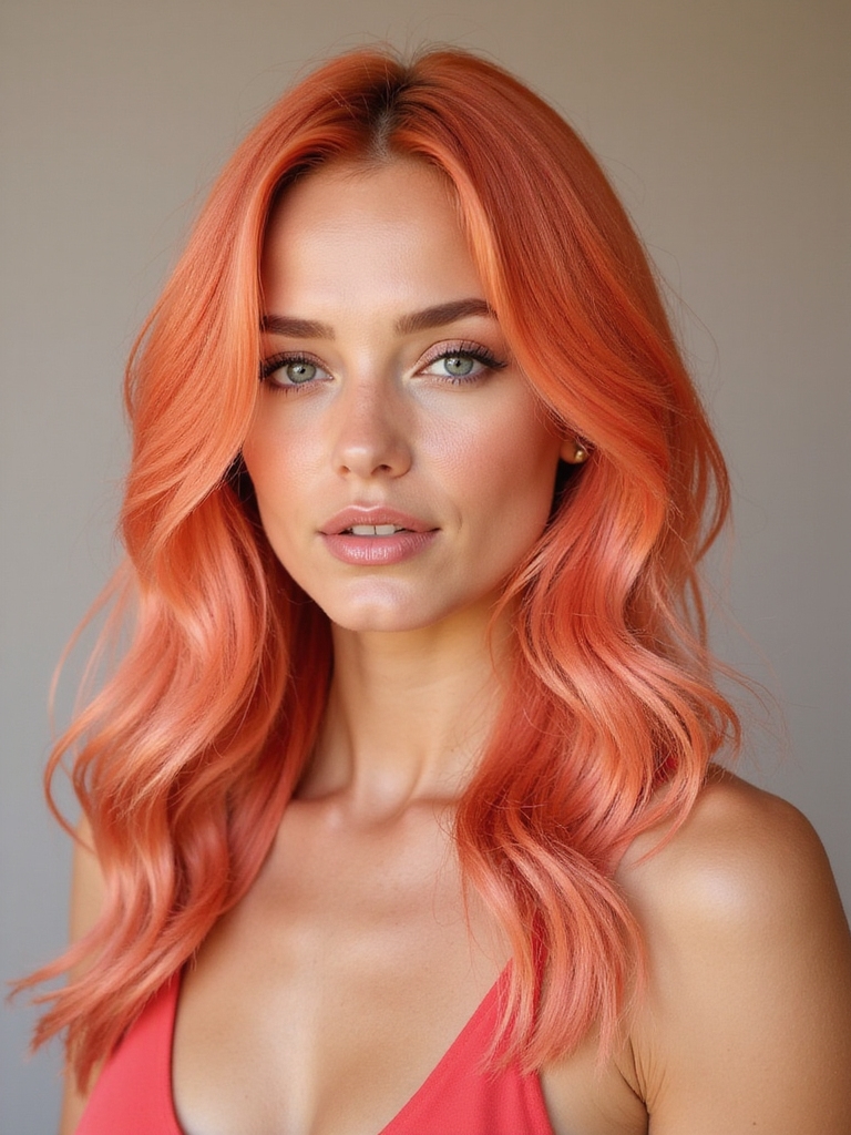 vibrant coral hair color