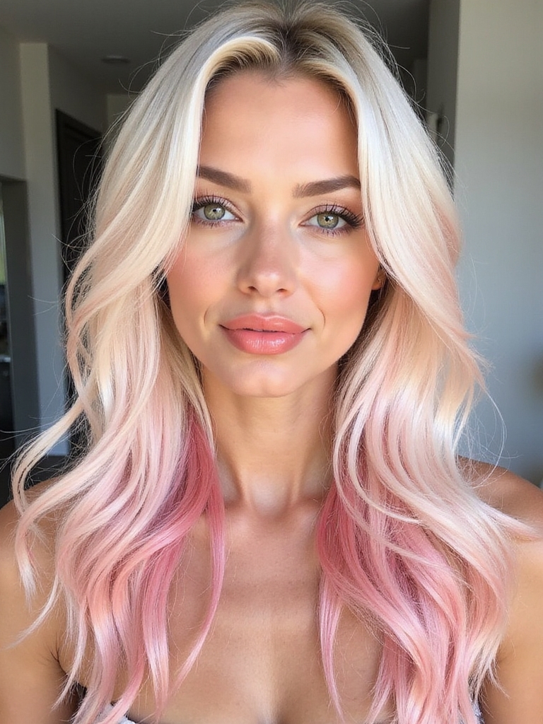 vibrant pink lemonade hair