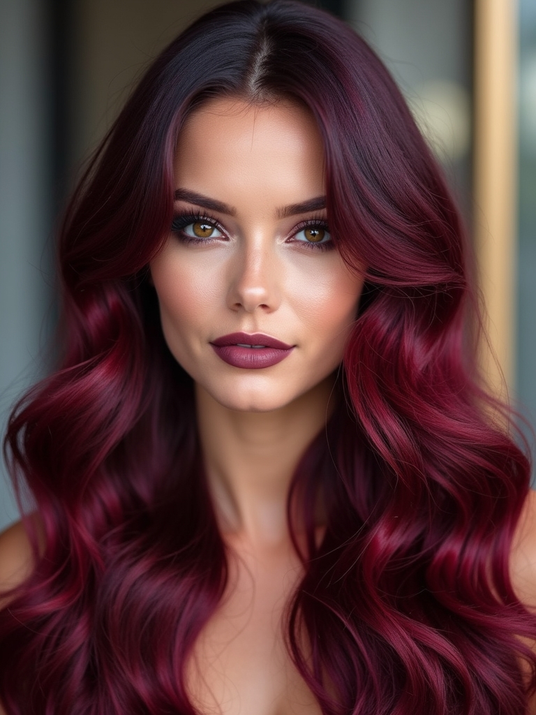 vibrant sangria hair color