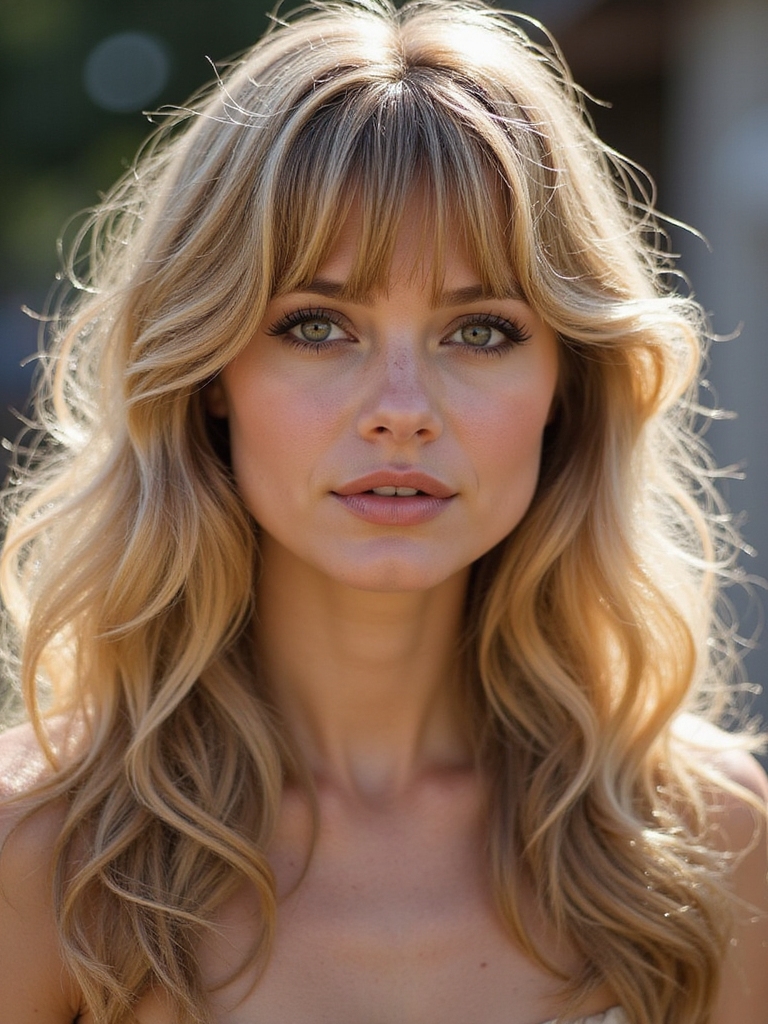 vintage curtain bangs styling