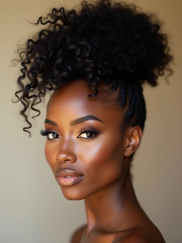 voluminous puff bun creation